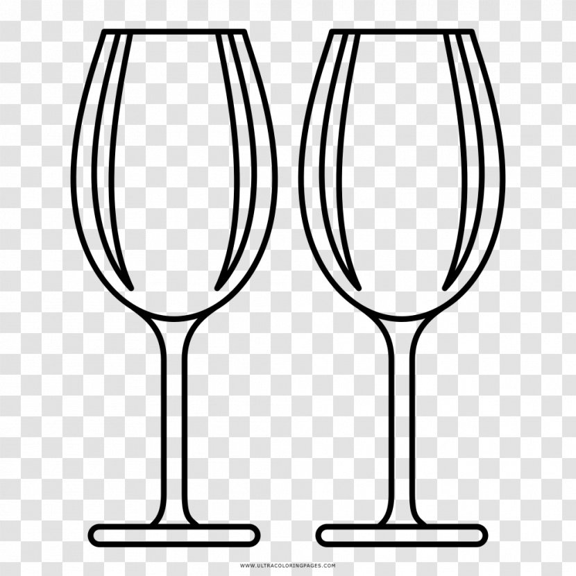 Wine Glass White Line Art Drawing - Engraving Transparent PNG