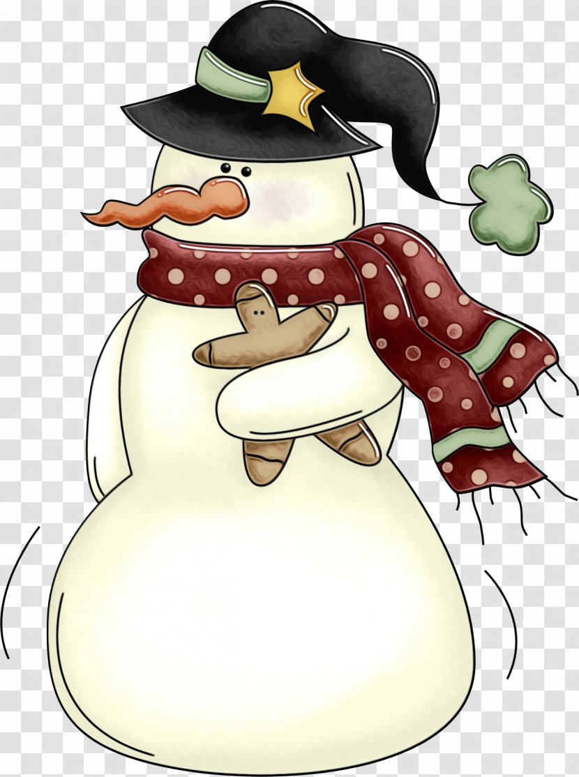 Watercolor Christmas Tree - Cartoon Snowman Transparent PNG