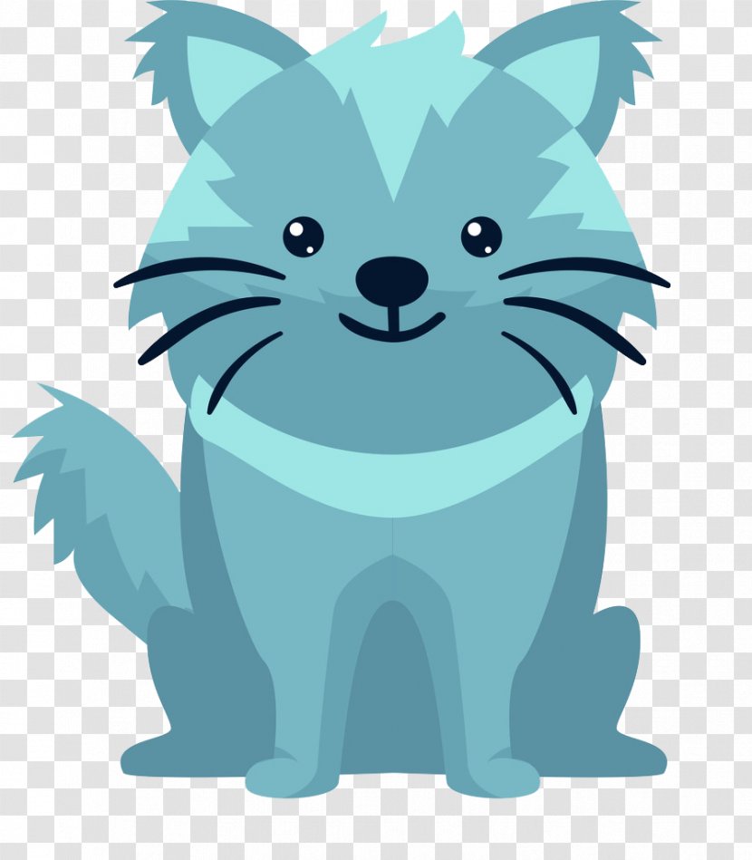 Cat Kitten Dog Whiskers Cartoon - Blue Transparent PNG