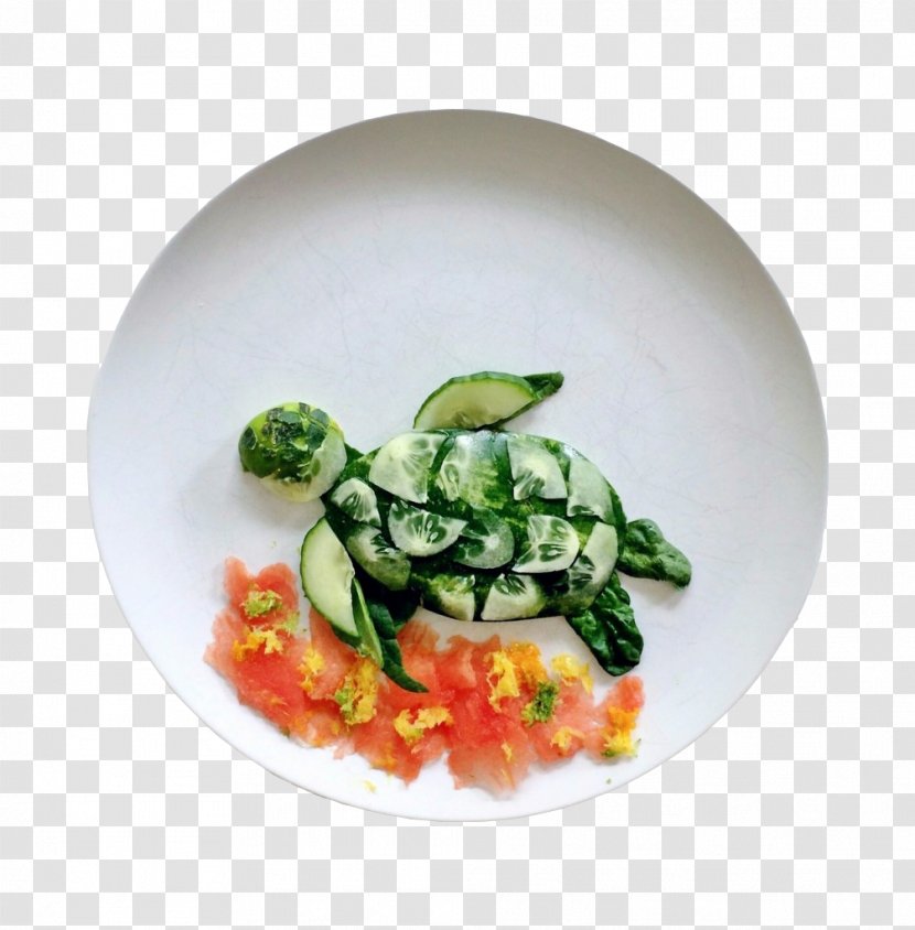 Cucumber Vegetarian Cuisine Vegetable Platter - Dish - Swimming Turtle Transparent PNG