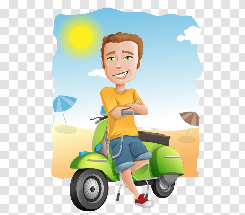 Scooter Joke Hindi - Motorcycle - Vector Man Sitting On A Transparent PNG