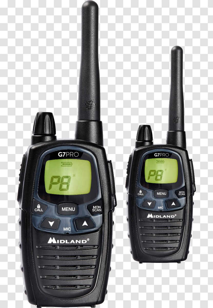 Walkie-talkie Midland Radio Two-way PMR446 LPD/PMR Handheld Transceiver G7 Pro Twin C1090.06 2-piec - Technology - Handy Talkie Transparent PNG