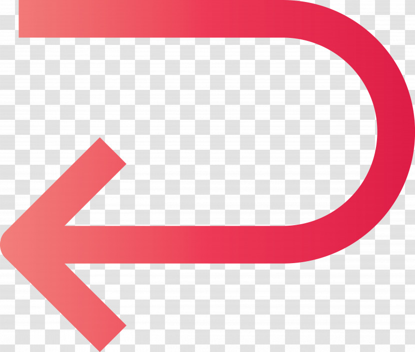 Gradient Red U-shaped Left Arrow Transparent PNG