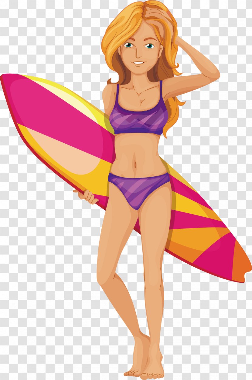 Surfing Cartoon Clip Art - Flower - Welcome To The Seaside Vacation Transparent PNG