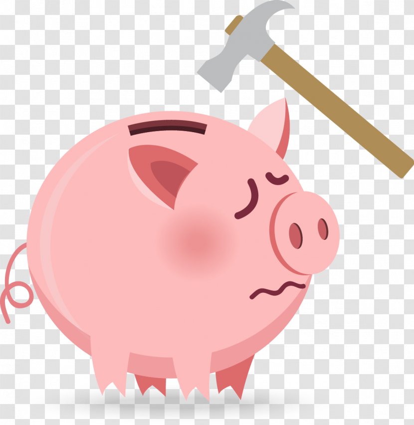 Domestic Pig Piggy Bank Template - Snout - Pink Transparent PNG