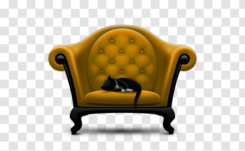 Couch Living Room The Noun Project Icon - Scalable Vector Graphics - Yellow Cat Sleeping On Transparent PNG