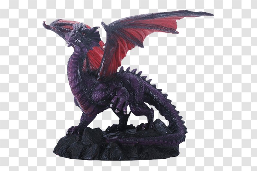 White Dragon Purple Guardian Legendary Creature Figurine - Fiery Transparent PNG