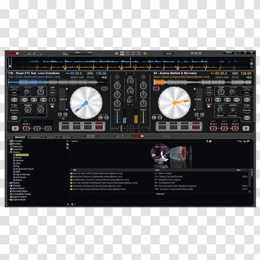 Virtual DJ Disc Jockey Controller Computer Audio Stream Input/Output - Electronic Instrument - Dj Premier Transparent PNG