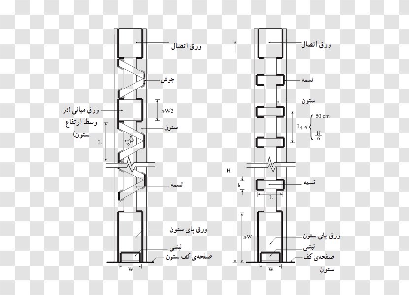 Column Structure Drawing Steel Frame Transparent PNG