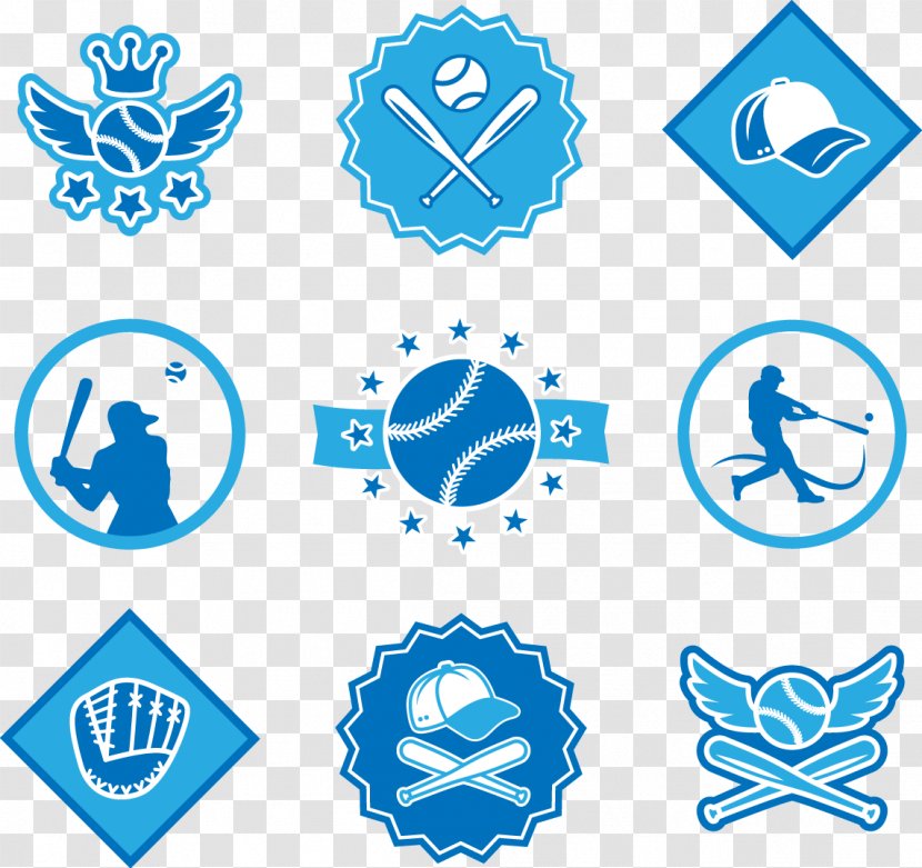 MLB Logo Baseball - Point - Vector Painted Blue Icon Transparent PNG