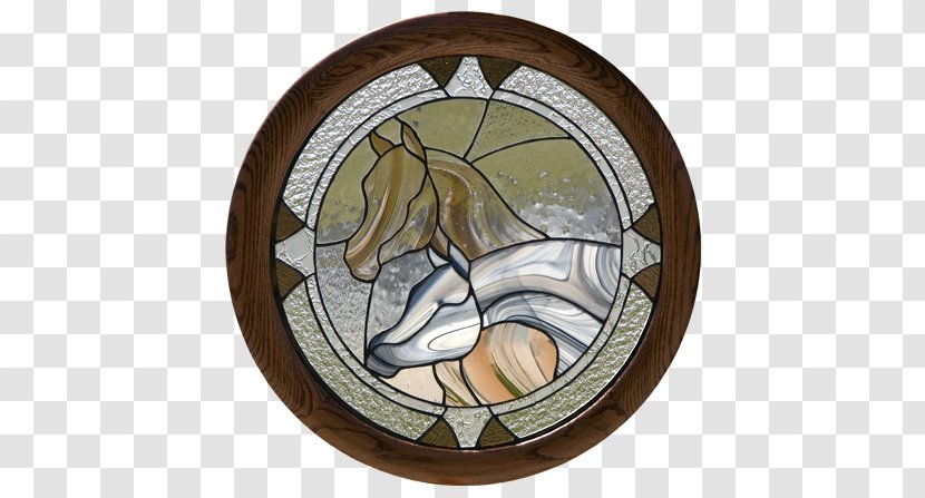 Stained Glass Arabian Horse Window - Came Glasswork Transparent PNG