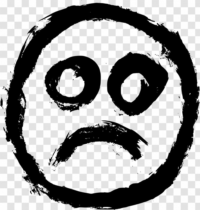 In My Head Emoticon Smiley Sadness - Monochrome Photography - Sad Transparent PNG