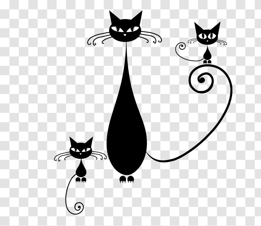 Kitten Whiskers Black Cat Domestic Short-haired - Vertebrate - Cartoon Cute Transparent PNG