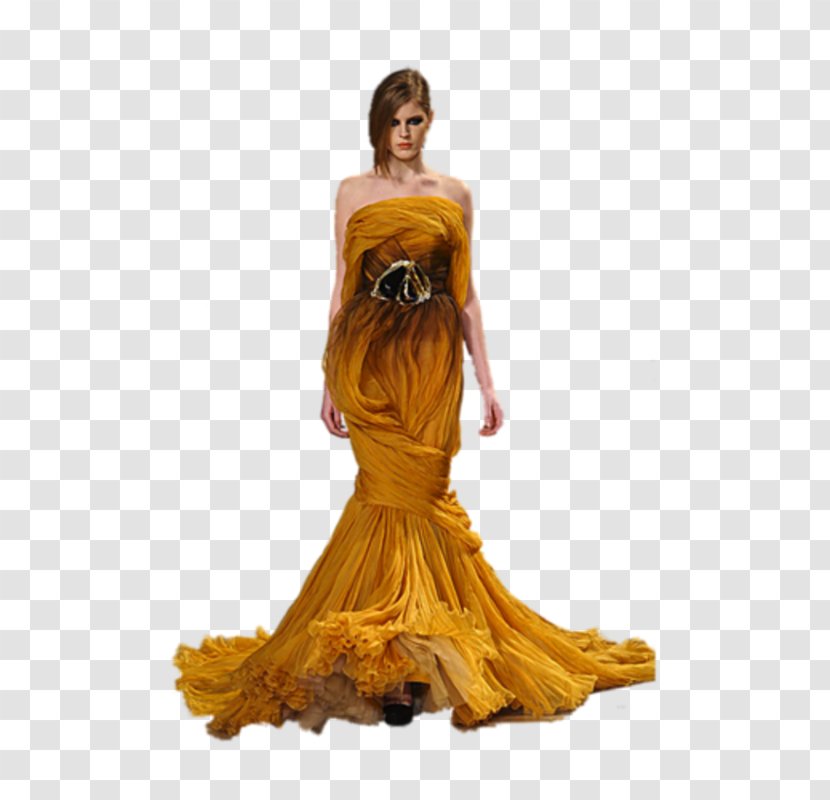 Costume Design Gown - Golden Woman Transparent PNG