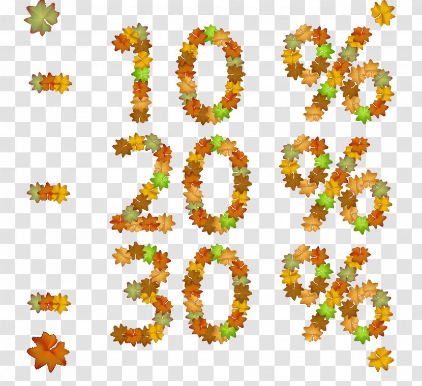 Percentage Numerical Digit Leaf - Energy Conversion Efficiency - Autumn Leaves Sales Figures Transparent PNG