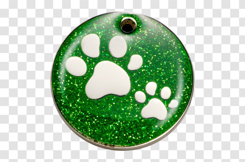 Dog Collar Pet Tag Cat Paw - Green Transparent PNG