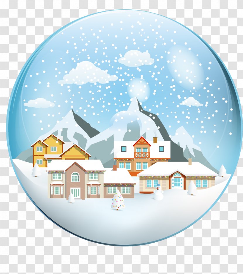 Christmas Cartoon Crystal Ball Illustration - Ornament - Vector Houses Transparent PNG