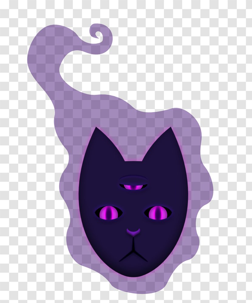 Whiskers Cat Snout Character Clip Art - Black Transparent PNG