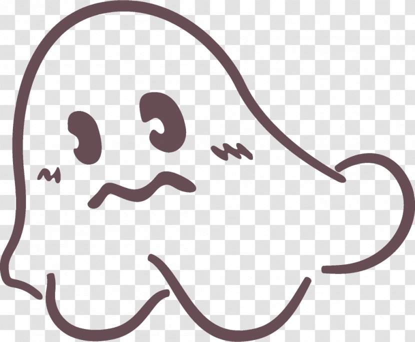 Ghost Halloween - Face - Mouth Line Art Transparent PNG