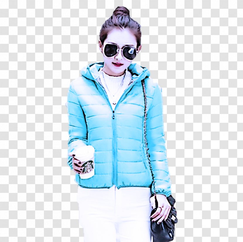 Clothing Hood Outerwear Jacket Turquoise - Parka Fashion Transparent PNG