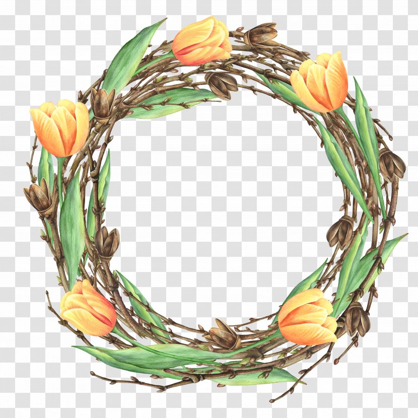 Floral Design Flower Wreath Garland - Green - Yellow Transparent PNG