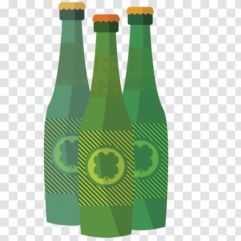 Beer Bottle Wine - Glass - Model Water Bottles Vector Transparent PNG