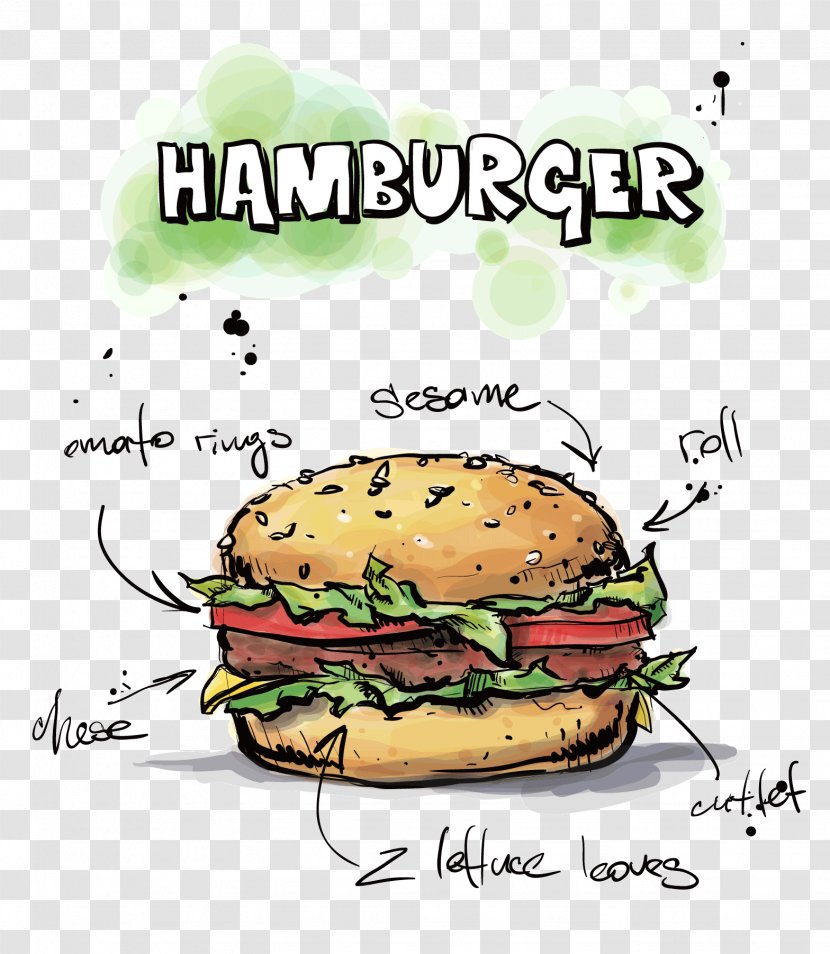 Hamburger Hot Dog Cheeseburger Fast Food Chicken Sandwich - Bread - Burger Poster Transparent PNG