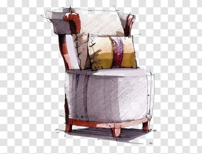 Chair Watercolor Painting Couch - Seat - Seating Painted Transparent PNG