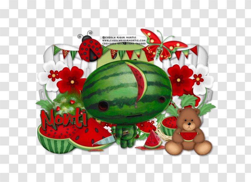 Watermelon Christmas Ornament Day Character Fiction - Citrullus Transparent PNG