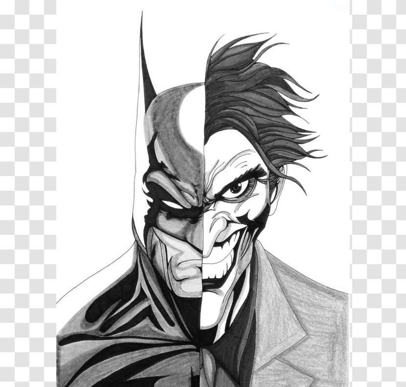 Joker Batman Alfred J. Pennyworth Rachel Dawes Drawing - Monochrome Photography - Outline Of Transparent PNG