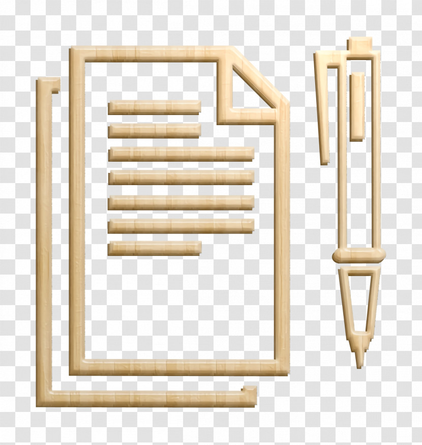 Academic 2 Icon Paper Sheets With Text Lines And A Pen At Right Side From Top View Icon Education Icon Transparent PNG