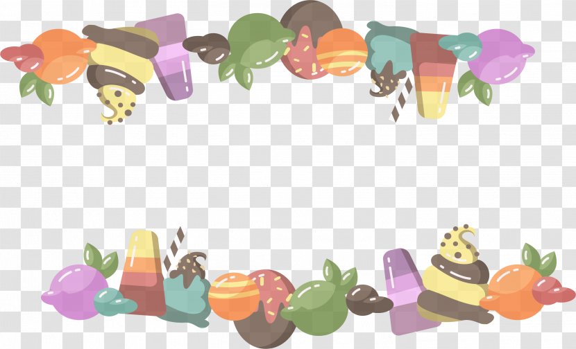 Ice Cream Cones Pops Van Cartoon - Dessert - Color Frame Transparent PNG