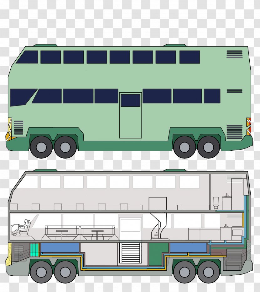 Double-decker Bus Car Coach Blueprint - Vehicle - Doubledecker Transparent PNG