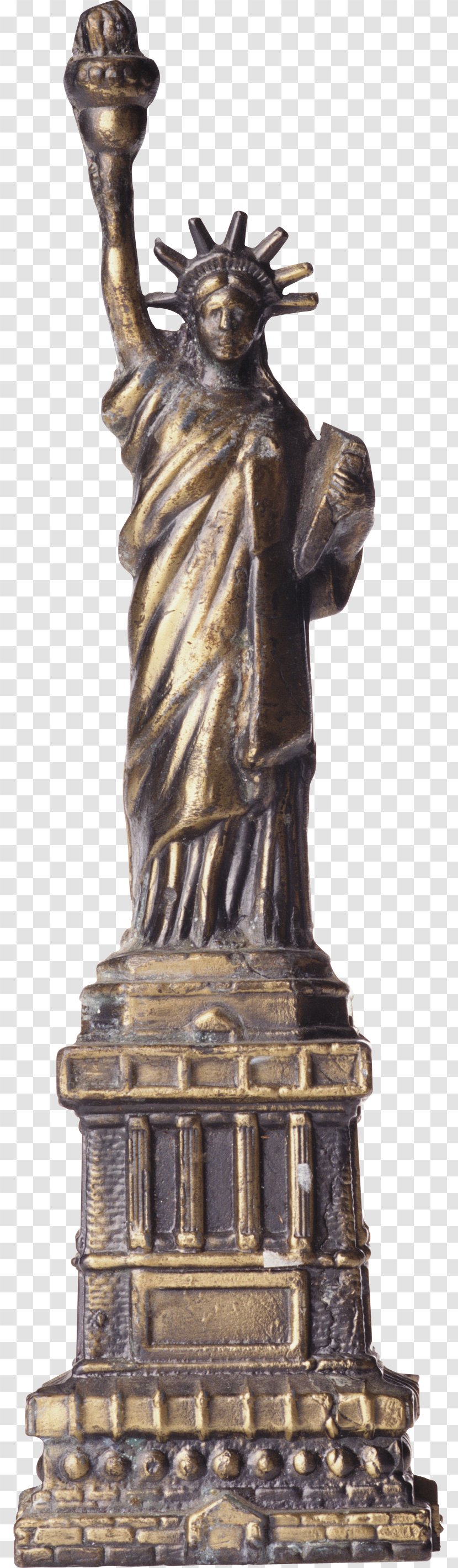 Statue Of Liberty Bronze Sculpture Figurine - Metal Transparent PNG