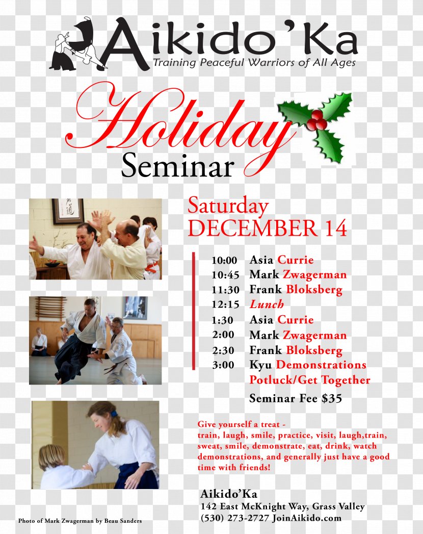 Seminar Aikido'Ka, LLC Sensei Holiday - Media - Please Join Us Transparent PNG