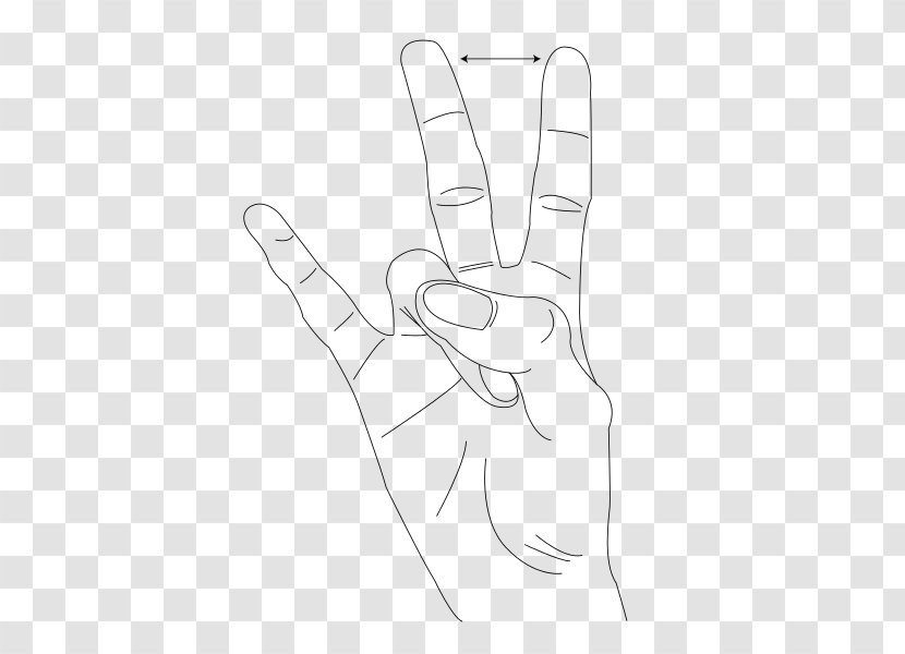 Thumb Gesture Shaka Sign Index Finger - Line Art - Middle Transparent PNG