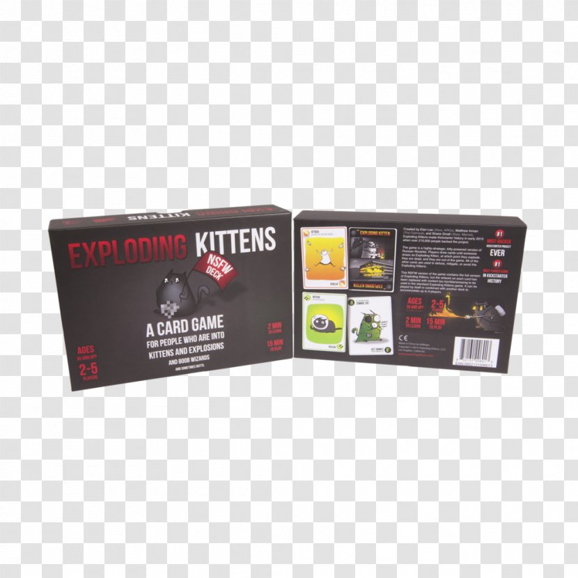 Exploding Kittens Party Game Playing Card Player - Cartoon Transparent PNG