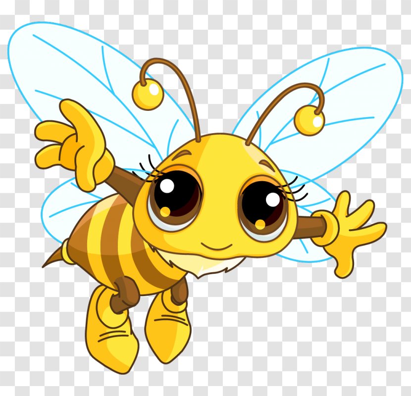 Honey Bee Clip Art Illustration Vector Graphics - Worker Transparent PNG