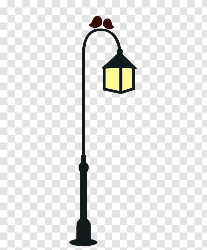 Street Light Fixture Candelabra Icon - Yellow - Hand Painted Poles Transparent PNG