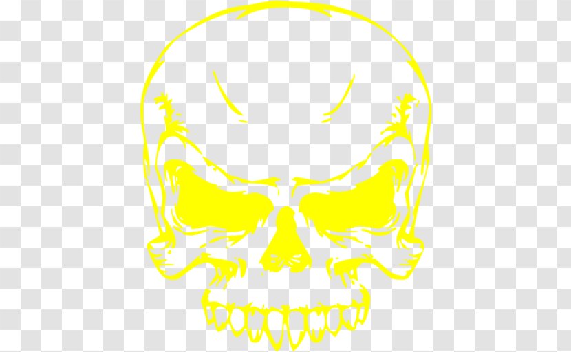 Nose Skull Jaw Clip Art - Yellow Transparent PNG