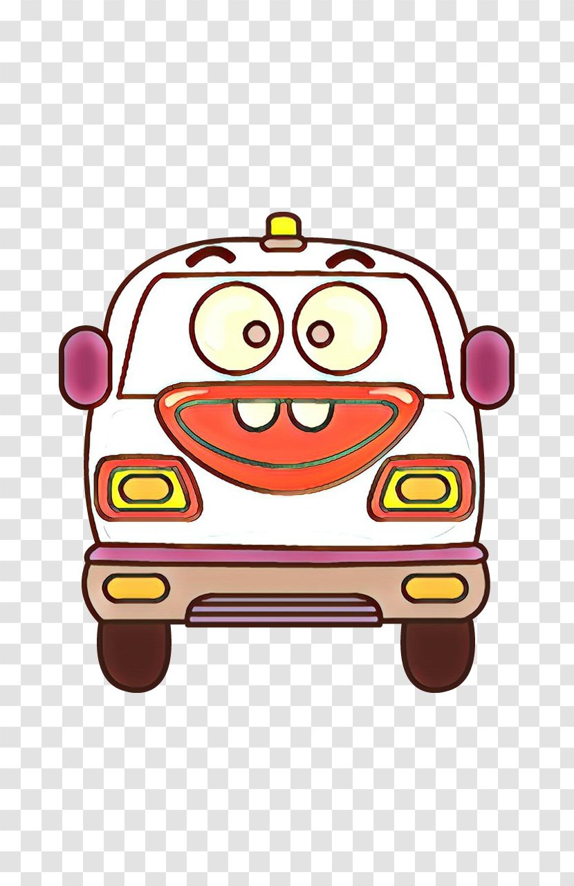 Cartoon Pink Line Clip Art Smile - Vehicle Compact Car Transparent PNG