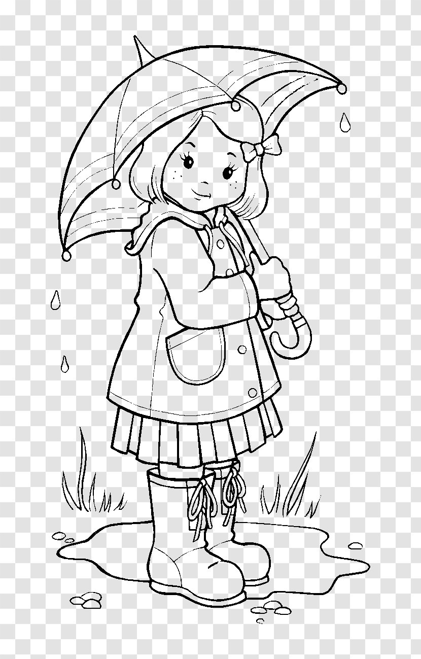 Coloring Book Rain Colouring Pages Wet Season - Frame Transparent PNG