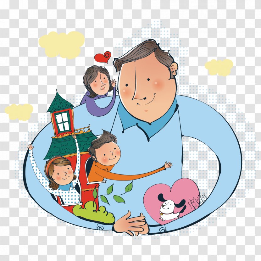 Vector Hand-painted Family Material - Area - Art Transparent PNG