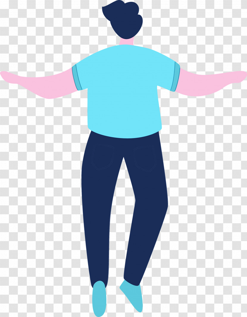 Standing Turquoise Arm Animation Gesture Transparent PNG