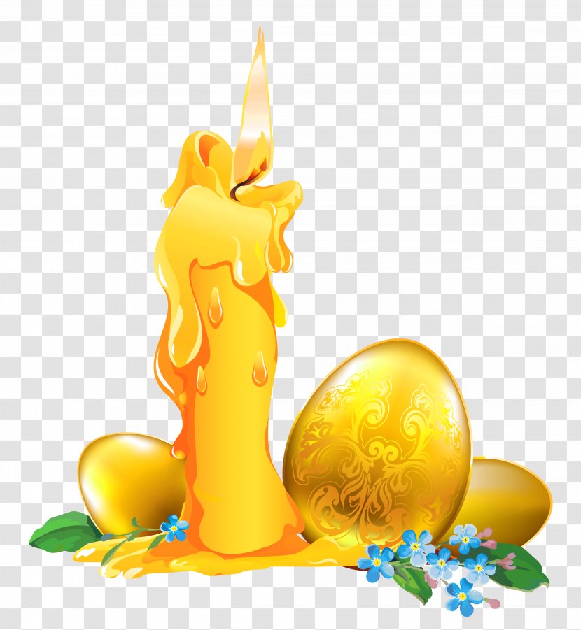 Easter Bunny Clip Art - Paschal Greeting - Golden Egg Decoration Clipart Transparent PNG
