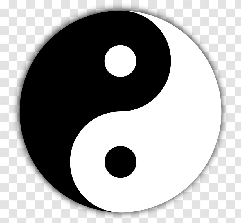 Yin And Yang Taijitu Clip Art - Black White Transparent PNG