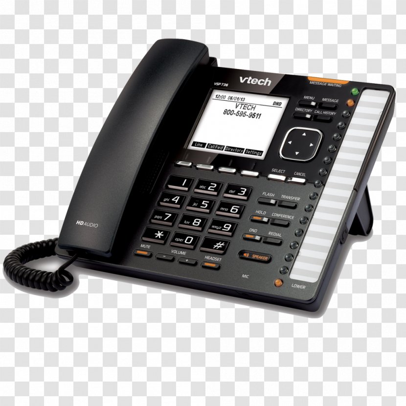 VoIP Phone Business Telephone System Deskset For ErisTerminal Digital Enhanced Cordless Telecommunications - Communication - VTech Wireless Headset Transparent PNG