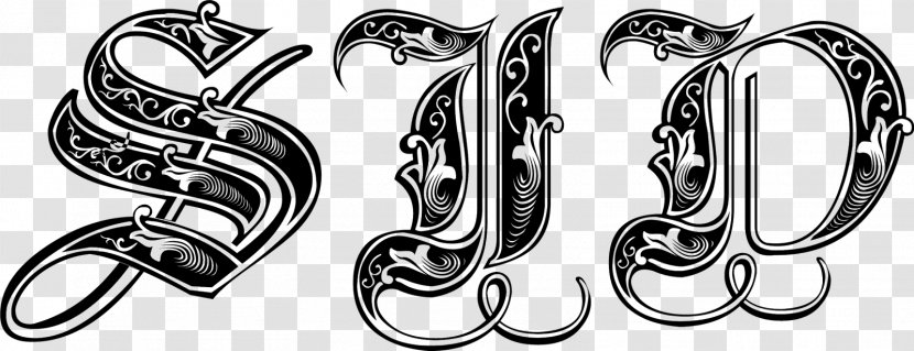 Gothic Alphabet Calligraphy Blackletter Font - Auto Part Transparent PNG