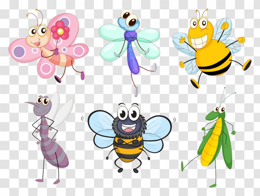 Insect Butterfly Cartoon Clip Art - Technology - Smiling Collection Transparent PNG