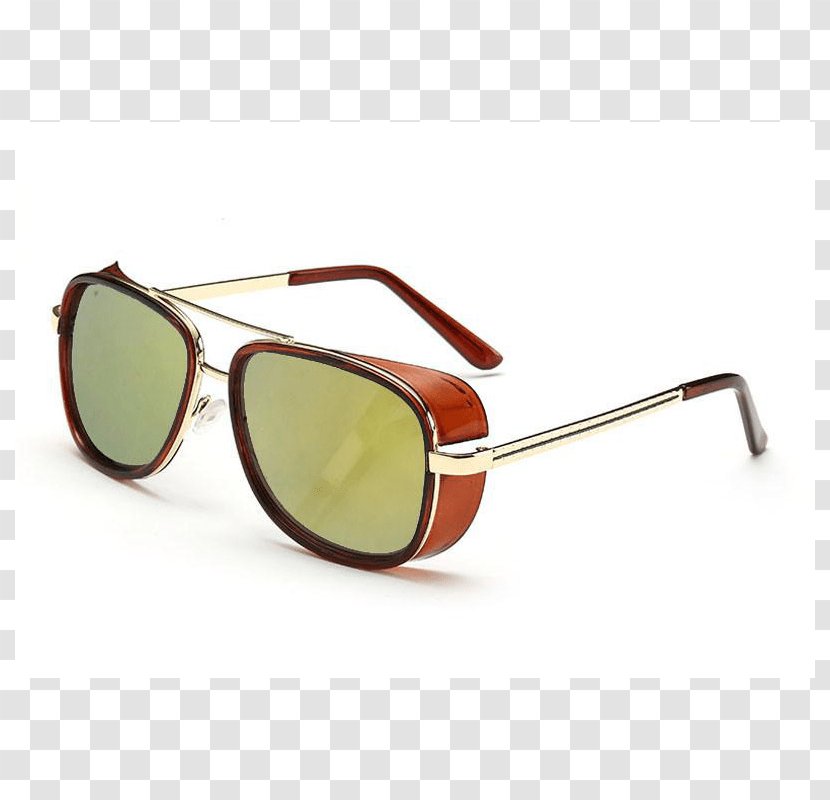 Mirrored Sunglasses Iron Man Eyewear Steampunk - Retro Style Transparent PNG